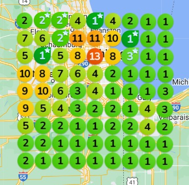 Cash For Junk Cars Near Me local SEO geo-grid after optimization showing improved local rankings